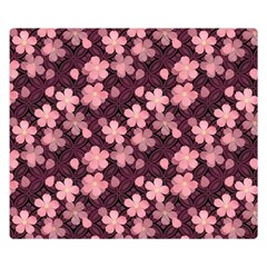 Cherry Blossoms Japanese Two Sides Premium Plush Fleece Blanket (kids Size)