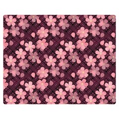 Cherry Blossoms Japanese Premium Plush Fleece Blanket (medium)