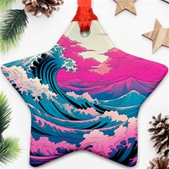 Waves Mountains Sky Ornament (star)