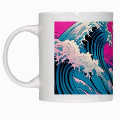 Waves Mountains Sky White Mug