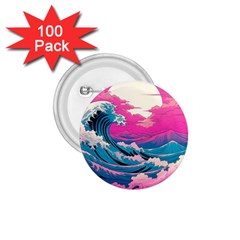 Waves Mountains Sky 1 75  Buttons (100 Pack) 