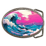 Waves Mountains Sky Belt Buckles Front