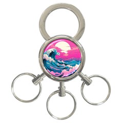 Waves Mountains Sky 3-ring Key Chain