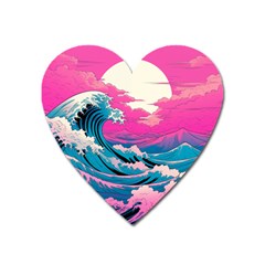 Waves Mountains Sky Heart Magnet