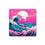 Waves Mountains Sky Square Magnet Front