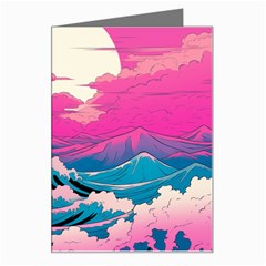 Waves Mountains Sky Greeting Card