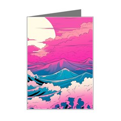 Waves Mountains Sky Mini Greeting Card