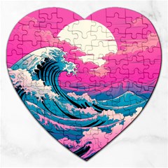 Waves Mountains Sky Jigsaw Puzzle (heart)