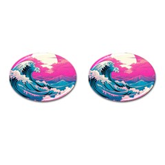 Waves Mountains Sky Cufflinks (oval)