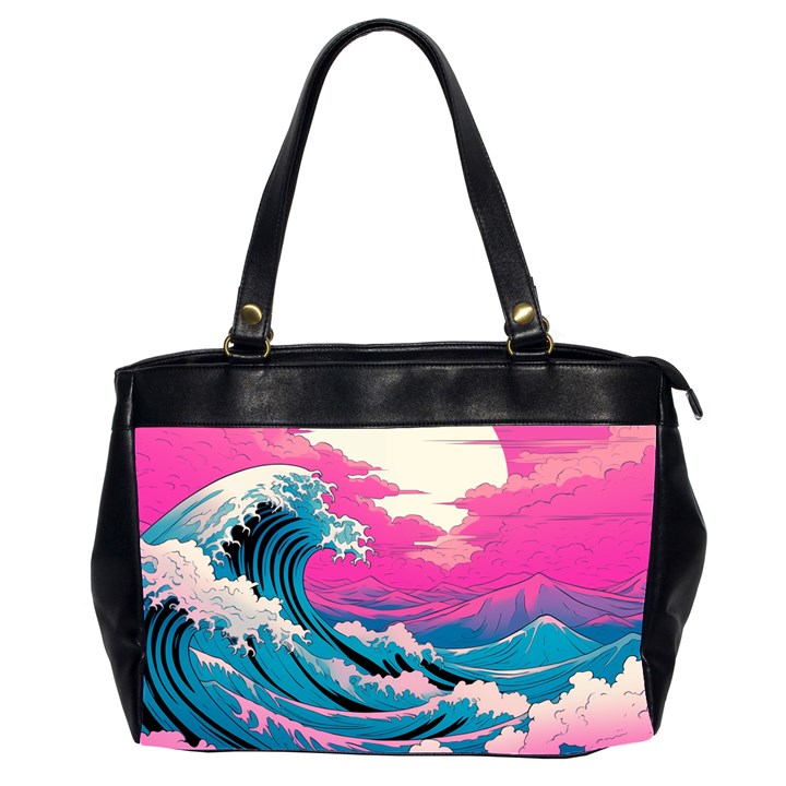 Waves Mountains Sky Oversize Office Handbag (2 Sides)