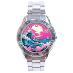 Waves Mountains Sky Stainless Steel Analogue Watch Front