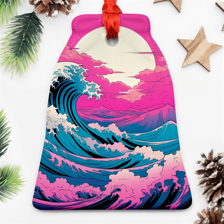 Waves Mountains Sky Ornament (Bell)