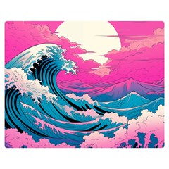 Waves Mountains Sky Two Sides Premium Plush Fleece Blanket (teen Size)