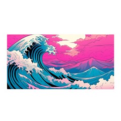 Waves Mountains Sky Satin Wrap 35  X 70 