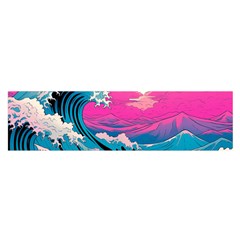 Waves Mountains Sky Oblong Satin Scarf (16  X 60 )