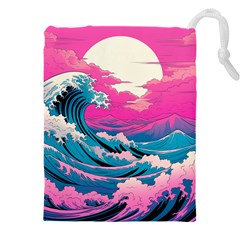 Waves Mountains Sky Drawstring Pouch (4xl)