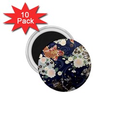 Japanese Wave Koi Illustration Pattern 1 75  Magnets (10 Pack) 