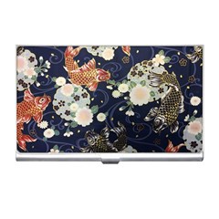 Japanese Wave Koi Illustration Pattern Business Card Holder