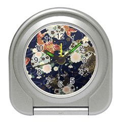 Japanese Wave Koi Illustration Pattern Travel Alarm Clock