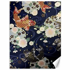 Japanese Wave Koi Illustration Pattern Canvas 36  X 48  by Ndabl3x