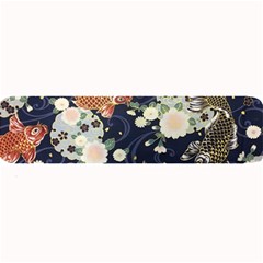 Japanese Wave Koi Illustration Pattern Large Bar Mat