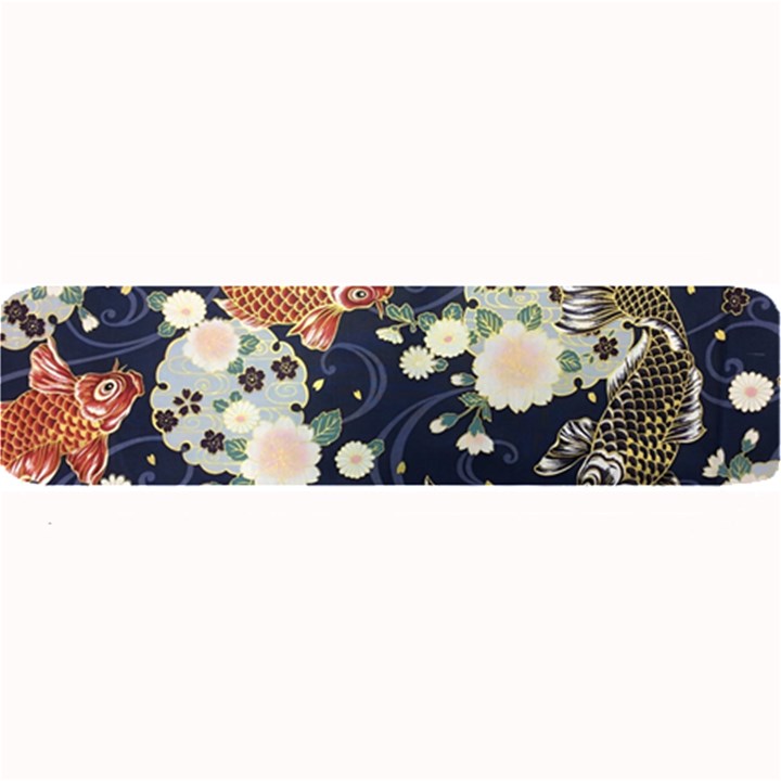 Japanese Wave Koi Illustration Pattern Large Bar Mat