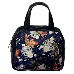 Japanese Wave Koi Illustration Pattern Classic Handbag (one Side)