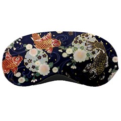 Japanese Wave Koi Illustration Pattern Sleep Mask