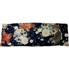 Japanese Wave Koi Illustration Pattern 17 x47  Body Pillow Case Dakimakura (two Sides)