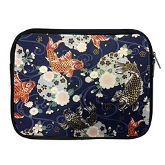 Japanese Wave Koi Illustration Pattern Apple Ipad 2/3/4 Zipper Cases