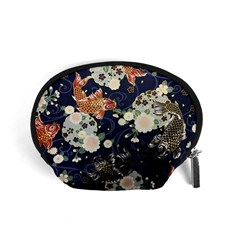 Japanese Wave Koi Illustration Pattern Accessory Pouch (small)