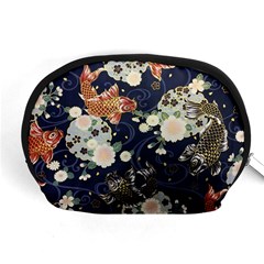 Japanese Wave Koi Illustration Pattern Accessory Pouch (medium)