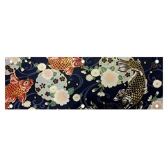 Japanese Wave Koi Illustration Pattern Banner And Sign 6  X 2 