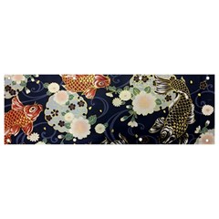 Japanese Wave Koi Illustration Pattern Banner And Sign 9  X 3 