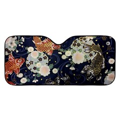 Japanese Wave Koi Illustration Pattern Car Windshield Sunshade