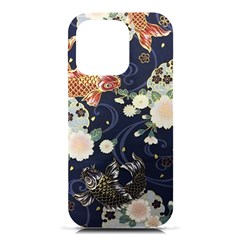 Japanese Wave Koi Illustration Pattern Iphone 16 Pro Black Uv Print Pc Hardshell Case