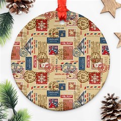 Letters Writing Paper Text Pattern Ornament (round)