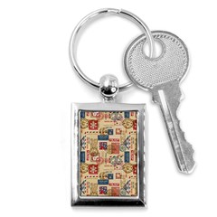 Letters Writing Paper Text Pattern Key Chain (rectangle)