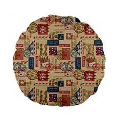 Letters Writing Paper Text Pattern Standard 15  Premium Flano Round Cushions