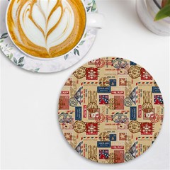 Letters Writing Paper Text Pattern Uv Print Round Tile Coaster