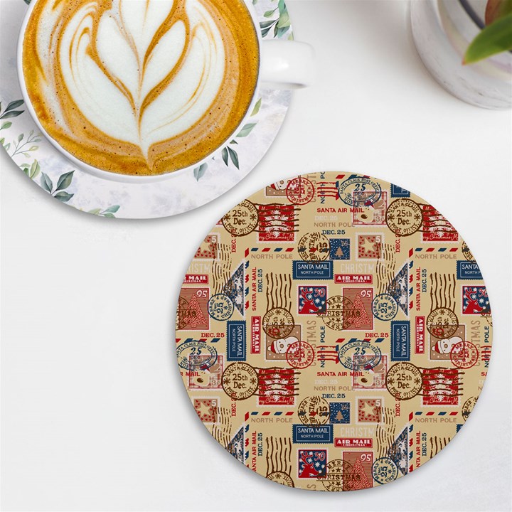 Letters Writing Paper Text Pattern UV Print Round Tile Coaster