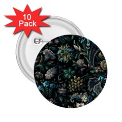 Pattern Flowers Plants Leaves 2 25  Buttons (10 Pack) 