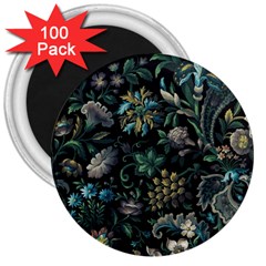 Pattern Flowers Plants Leaves 3  Magnets (100 Pack)