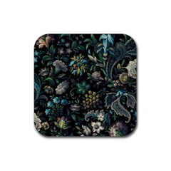 Pattern Flowers Plants Leaves Rubber Coaster (square)