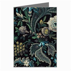 Pattern Flowers Plants Leaves Greeting Card by Posterlux