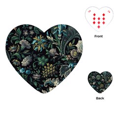 Pattern Flowers Plants Leaves Playing Cards Single Design (heart) by Posterlux