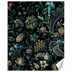 Pattern Flowers Plants Leaves Canvas 16  X 20 