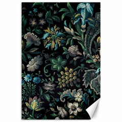 Pattern Flowers Plants Leaves Canvas 24  X 36  by Posterlux