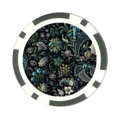 Pattern Flowers Plants Leaves Poker Chip Card Guard