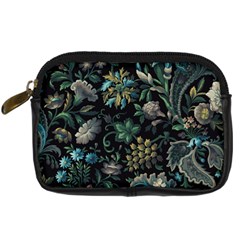 Pattern Flowers Plants Leaves Digital Camera Leather Case